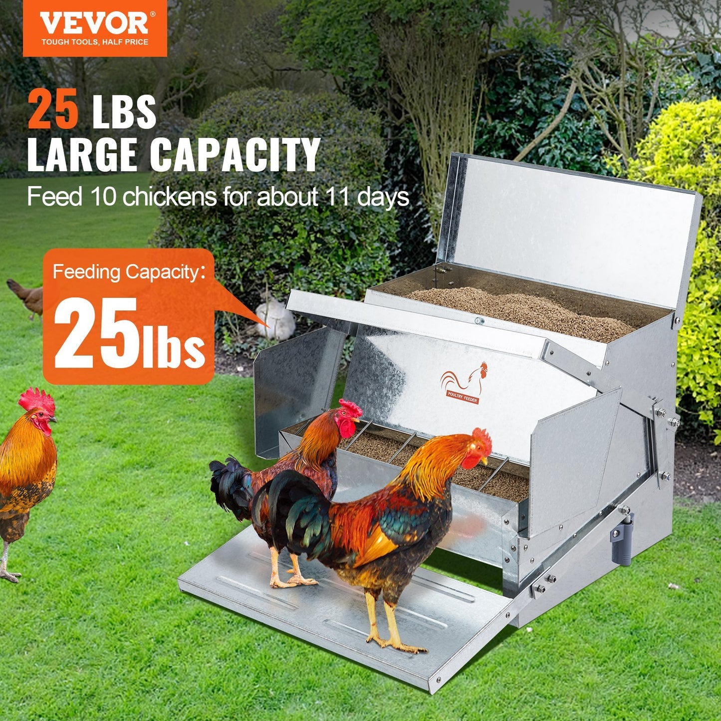 Automatic Chicken Feeder, 25 Lbs Capacity