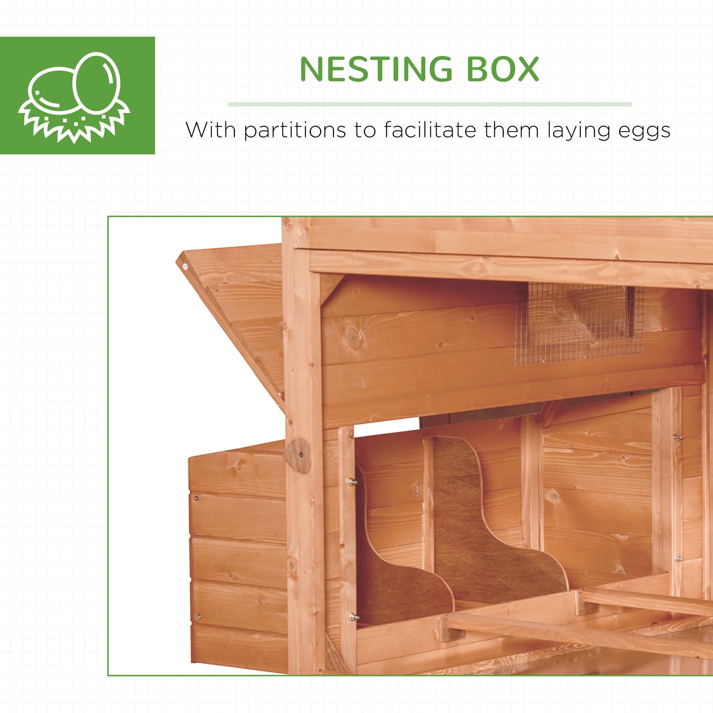 Lockable Chicken Coop Kit with Nesting Box & Run
