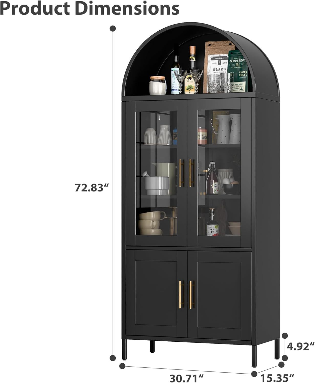 Black Arched Bookcase