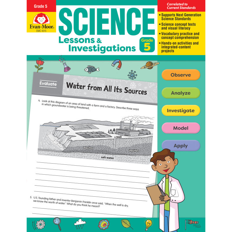 SCIENCE BOOK LSSNS & INVESTIGATIONS GR 5