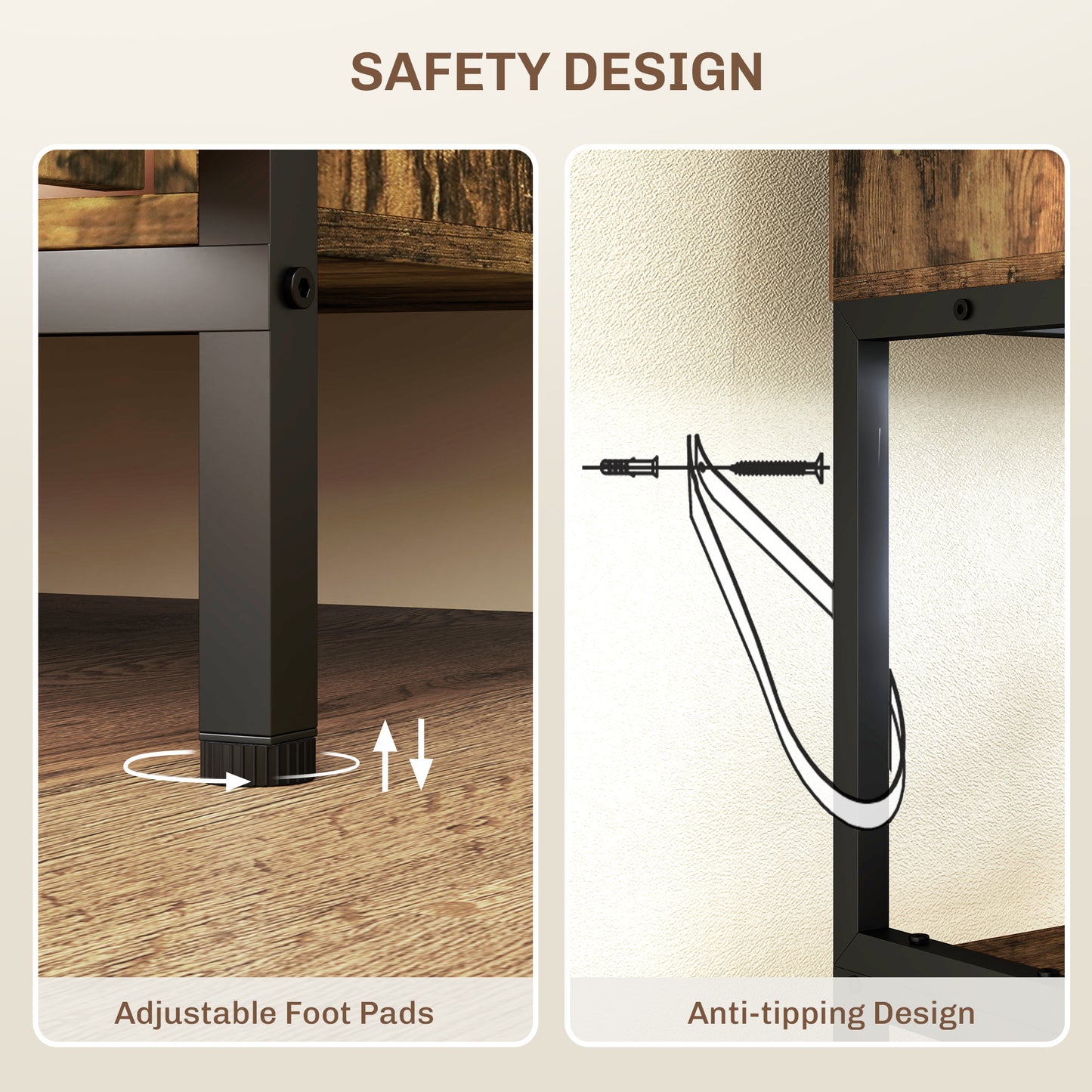 Power Outlet & Storage Shelves