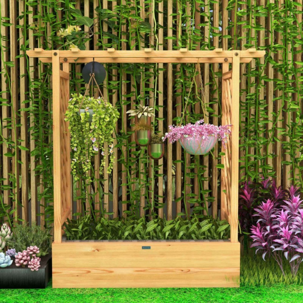 Raised Garden Bed With Trellis