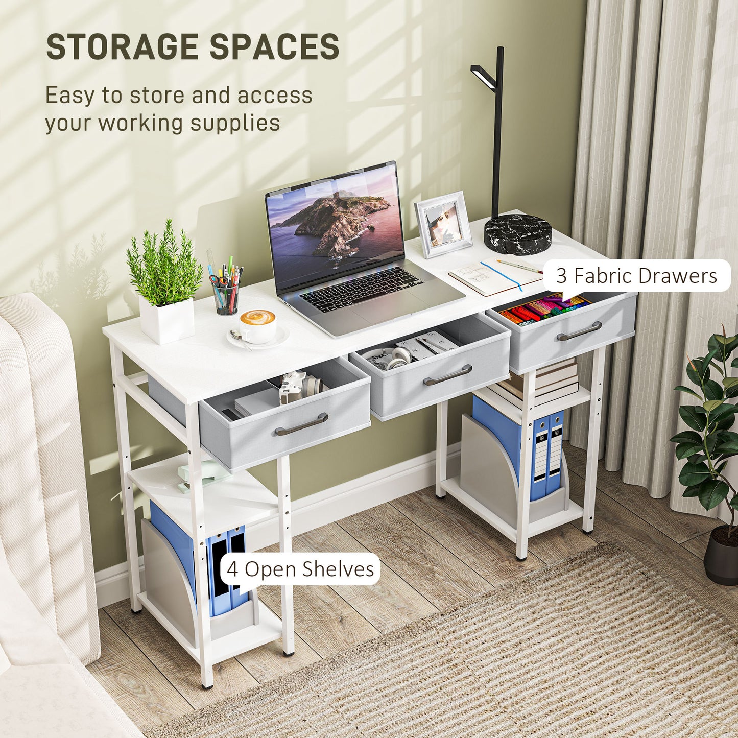 Small Computer Desk, White