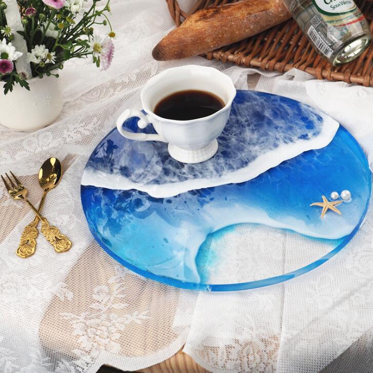 Crystal Epoxy Silicone Mold Round Tray