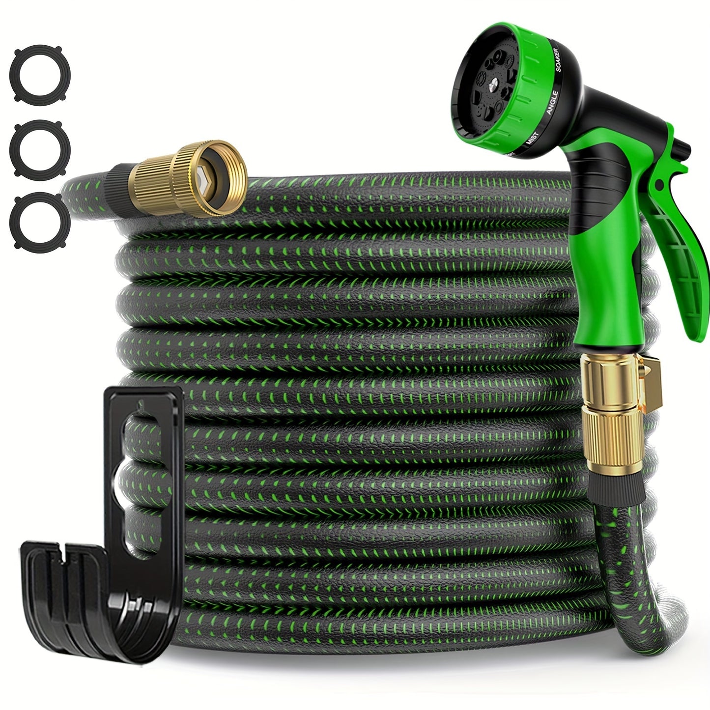 100FT Heavy-Duty Expandable Garden Hose With 10-Function High-Pressure Spray Nozzle