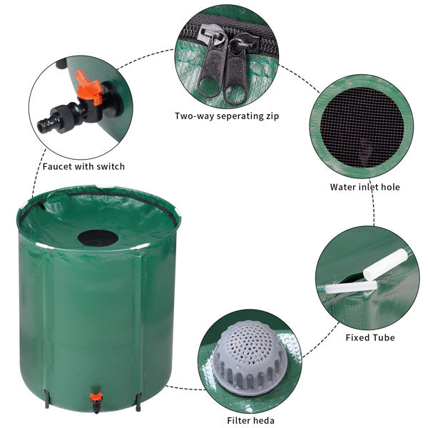 50 Gallon Folding Garden Rain Barrel