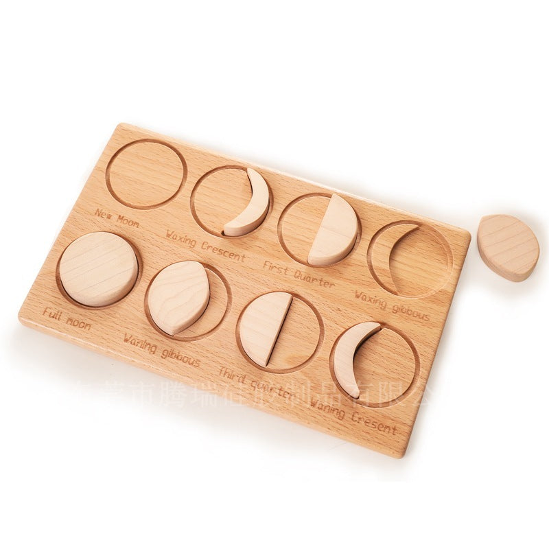 Early Education Wooden Moon Phase Puzzle Board