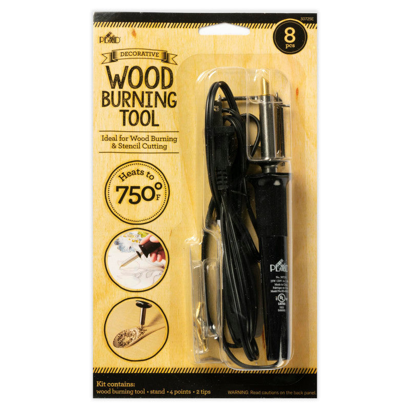 PLAID WOOD BURNING TOOL 8CT 6 TIP & STENCIL CUTTER