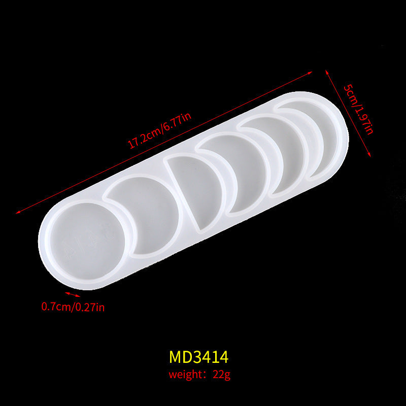 Ins Wind Star Moon Sun Lunar Eclipse Mold Diy Mirror Crystal Crystal Epoxy Silicone Resin Planet Pendant Pendant