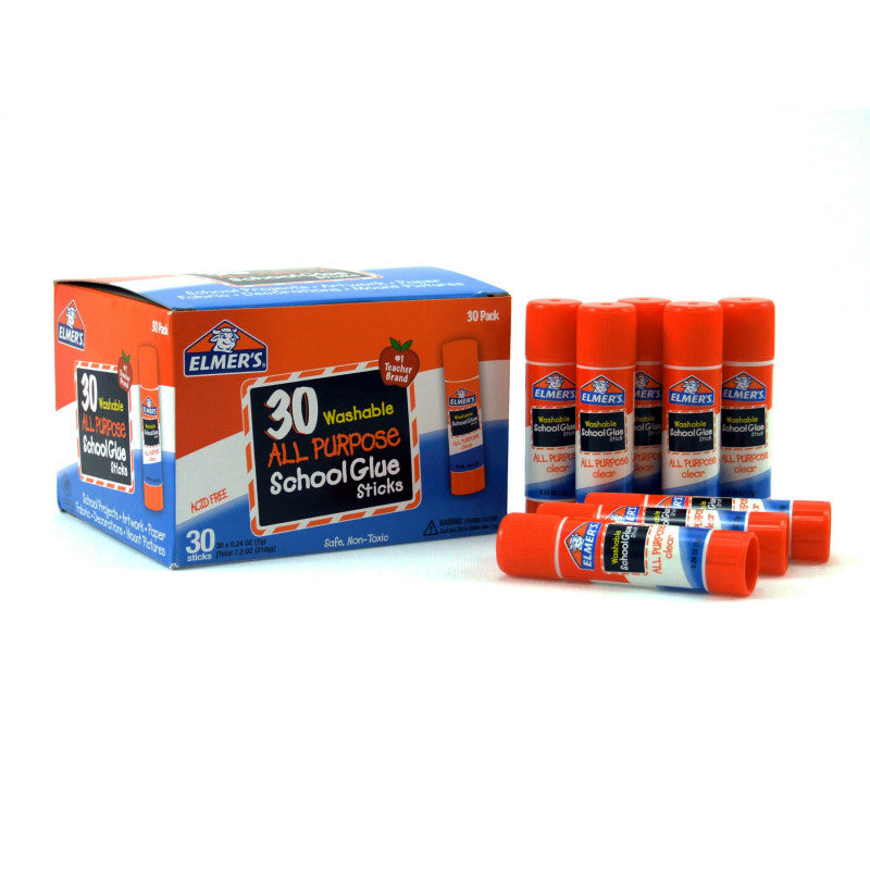 ELMERS 30PK SCHOOL GLUE STICKS ALL PURPOSE WASHABLE