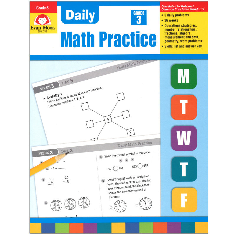 DAILY MATH PRACTICE GR 3 BOOK