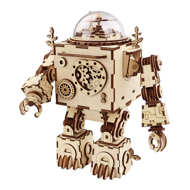STEM Wooden Robot Music Box Puzzle Kit