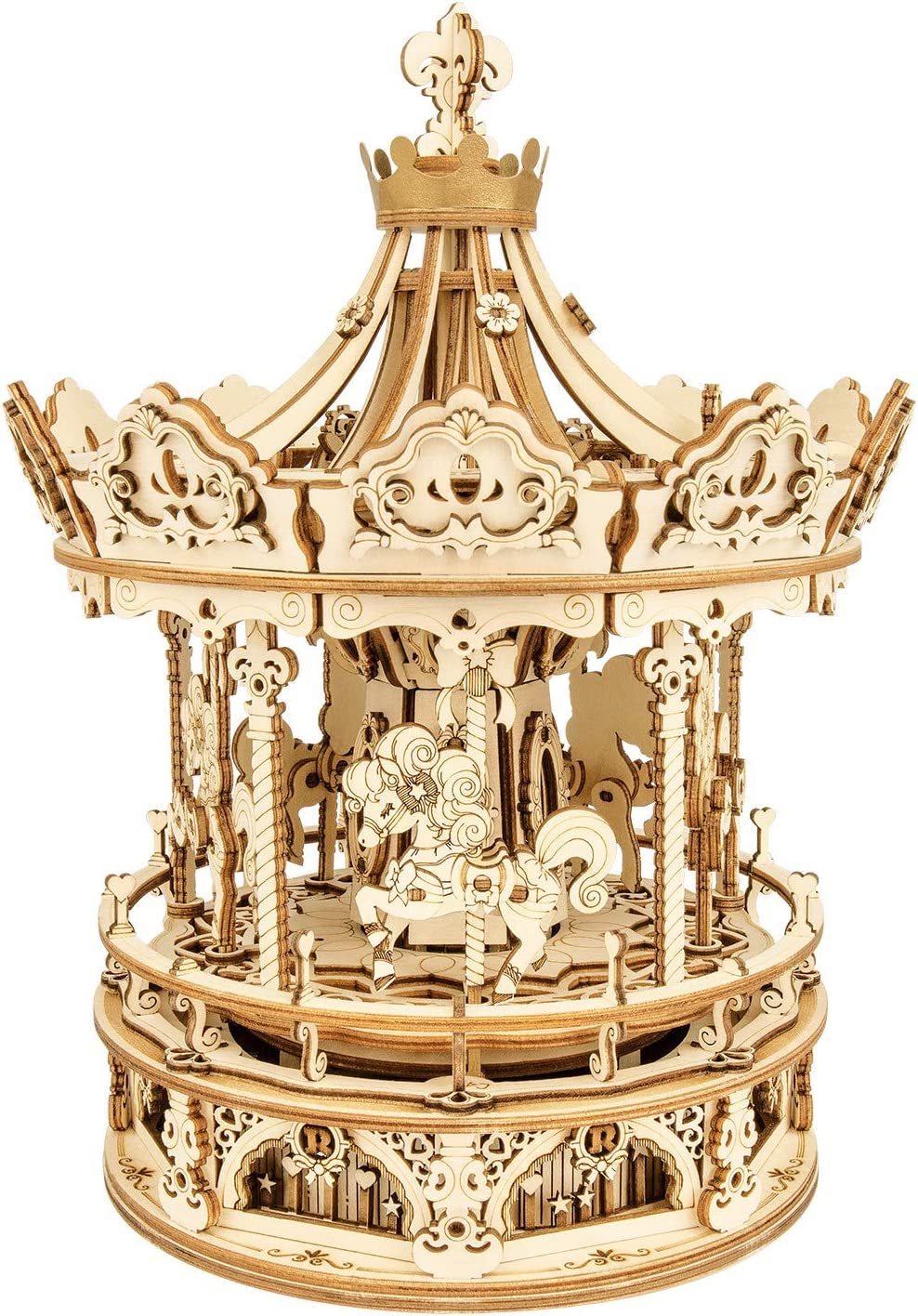 Robotime Rokr 3D Wooden Music Box Puzzle Kits Rotating
