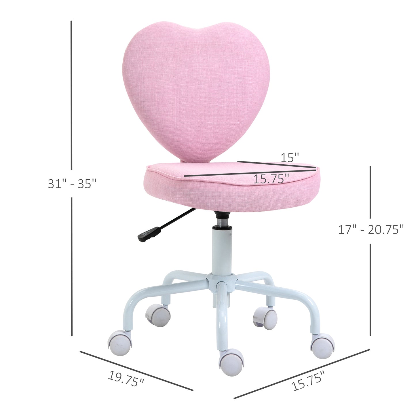 Heart Shape Swivel Desk Chair