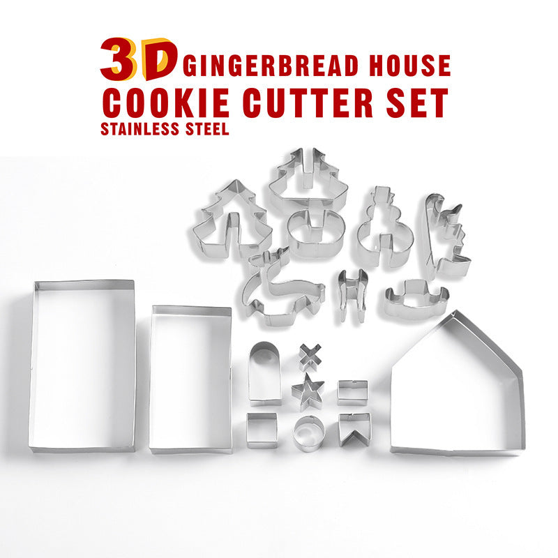 18-piece Set Gingerbread House Cookie Cutters Baking Kit
