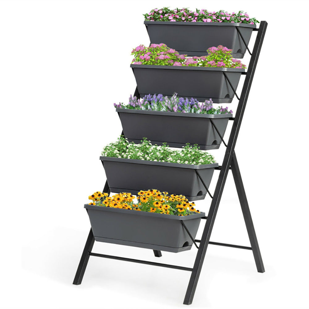 5-Tier Raised Garden Bed With Water Drainage