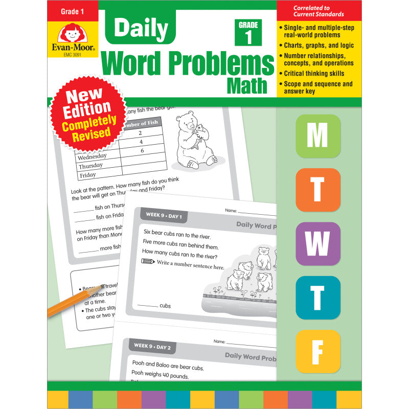 DAILY WORD PROBLEMS MATH GRADE 1 BOOK