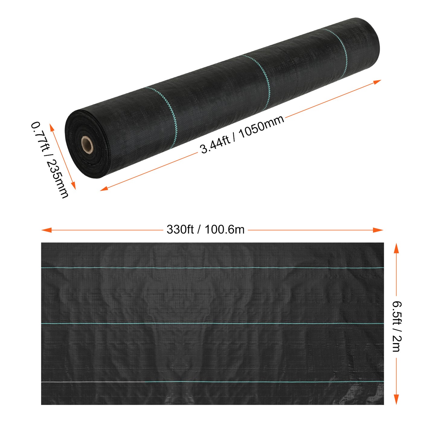 VEVOR Weed Barrier Garden Fabric 6.5 330FT