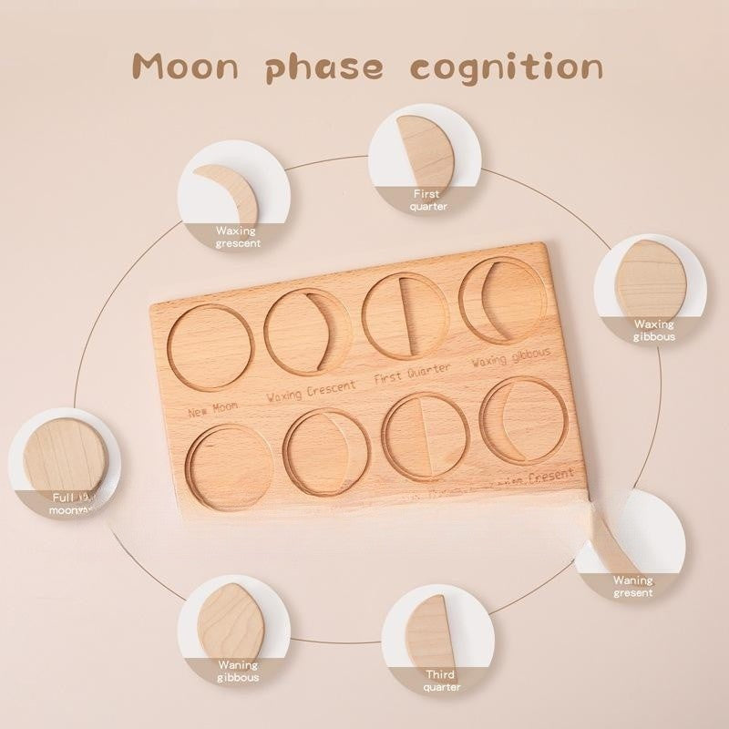Early Education Wooden Moon Phase Puzzle Board