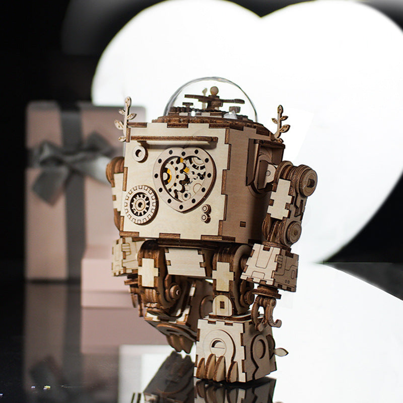 STEM Wooden Robot Music Box Puzzle Kit