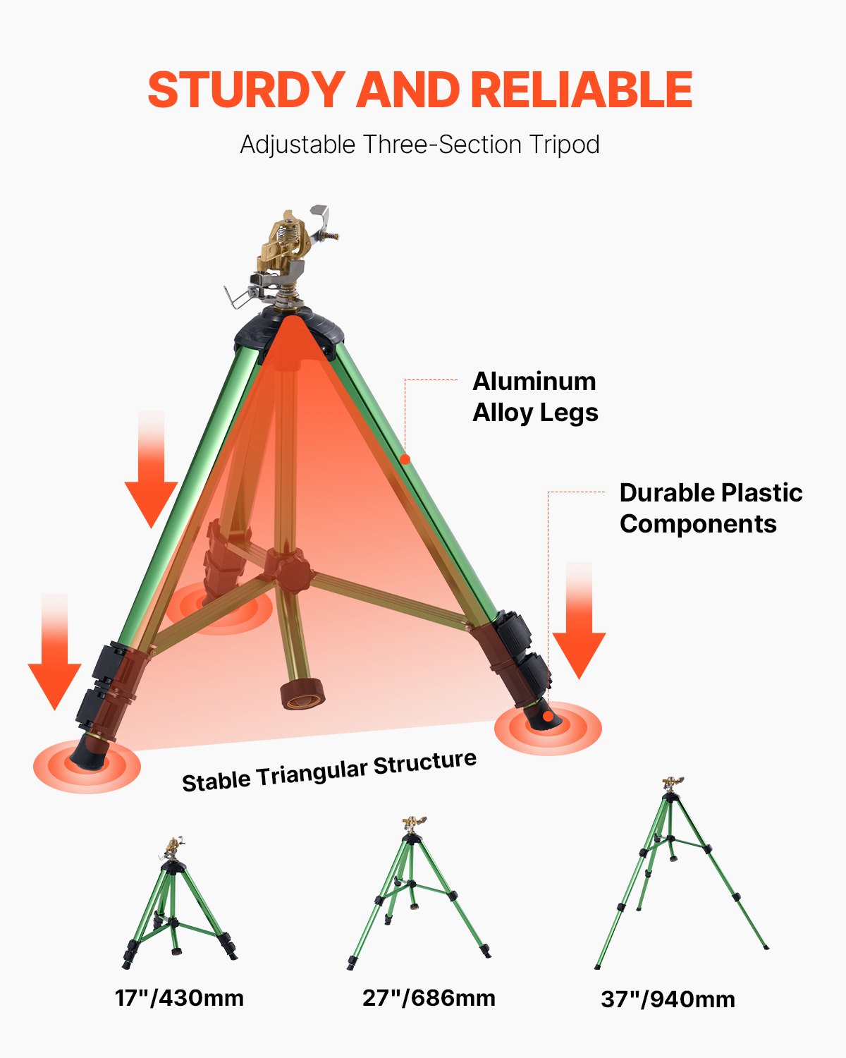 Impact Sprinkler On Tripod Base, 2 Packs