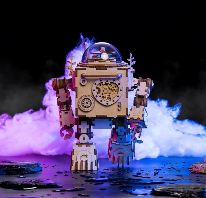 STEM Wooden Robot Music Box Puzzle Kit