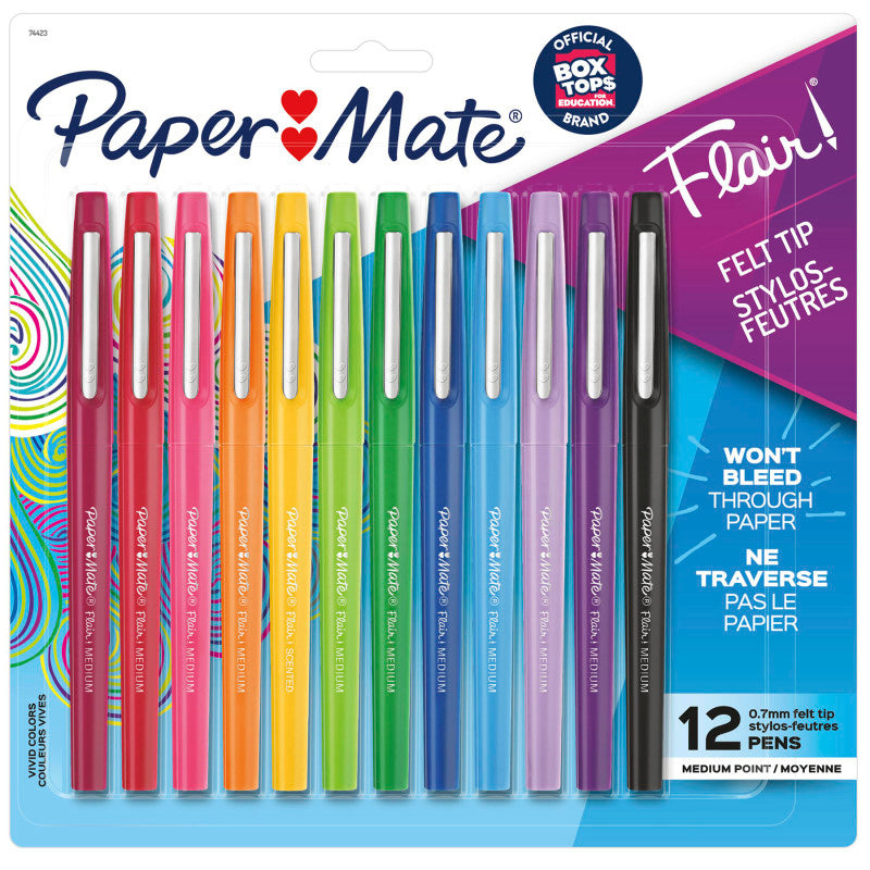 12 COLOR MED PAPER MATE FLAIR PENS