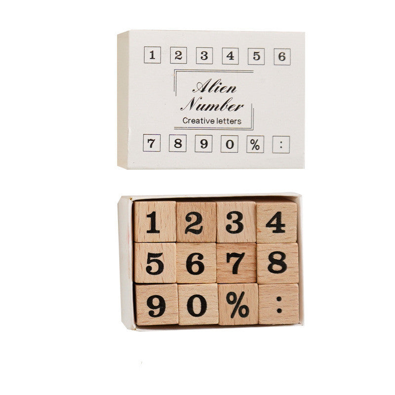 Small Wood Stamp With Date And Number Art Kit