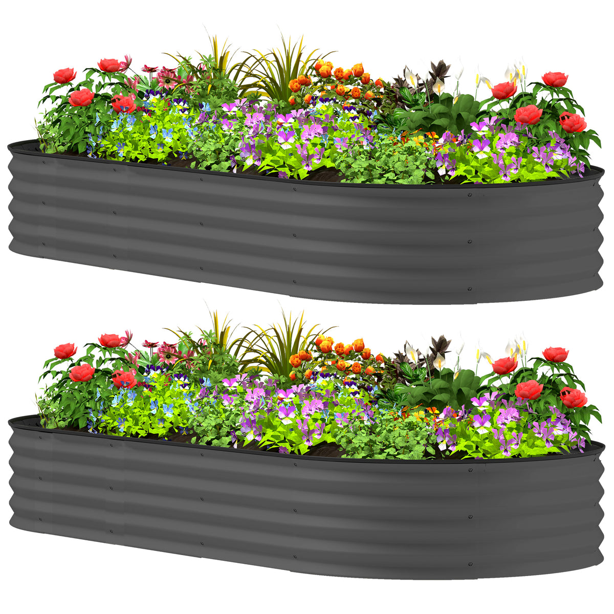 7' x 3' x 1' Raised Garden Bed Set, 2PCS