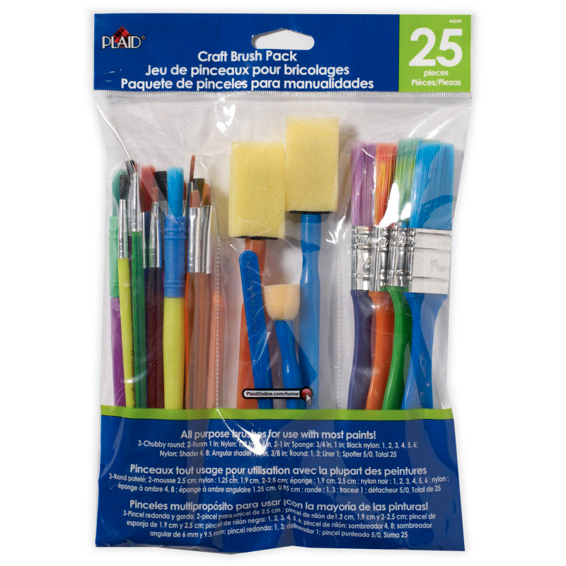 PLAID CRAFT PAINT BRUSH PACK 25CT