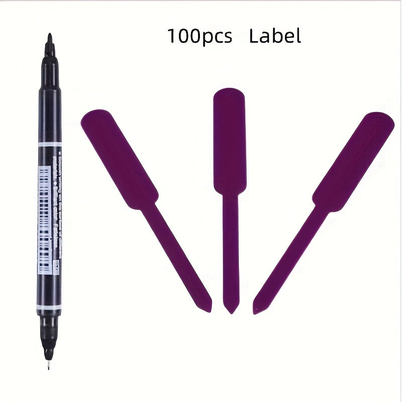 100 garden plant labels with marking pens - suitable for outdoor gardening and lawn care