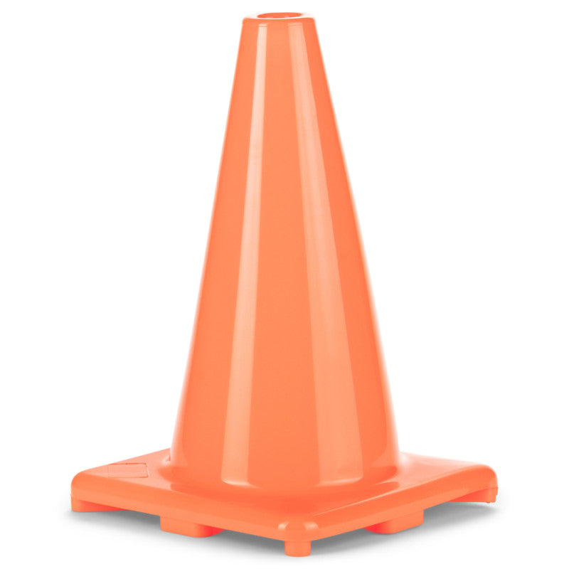 FLEXIBLE VINYL CONE 12IN ORANGE WEIGHTED