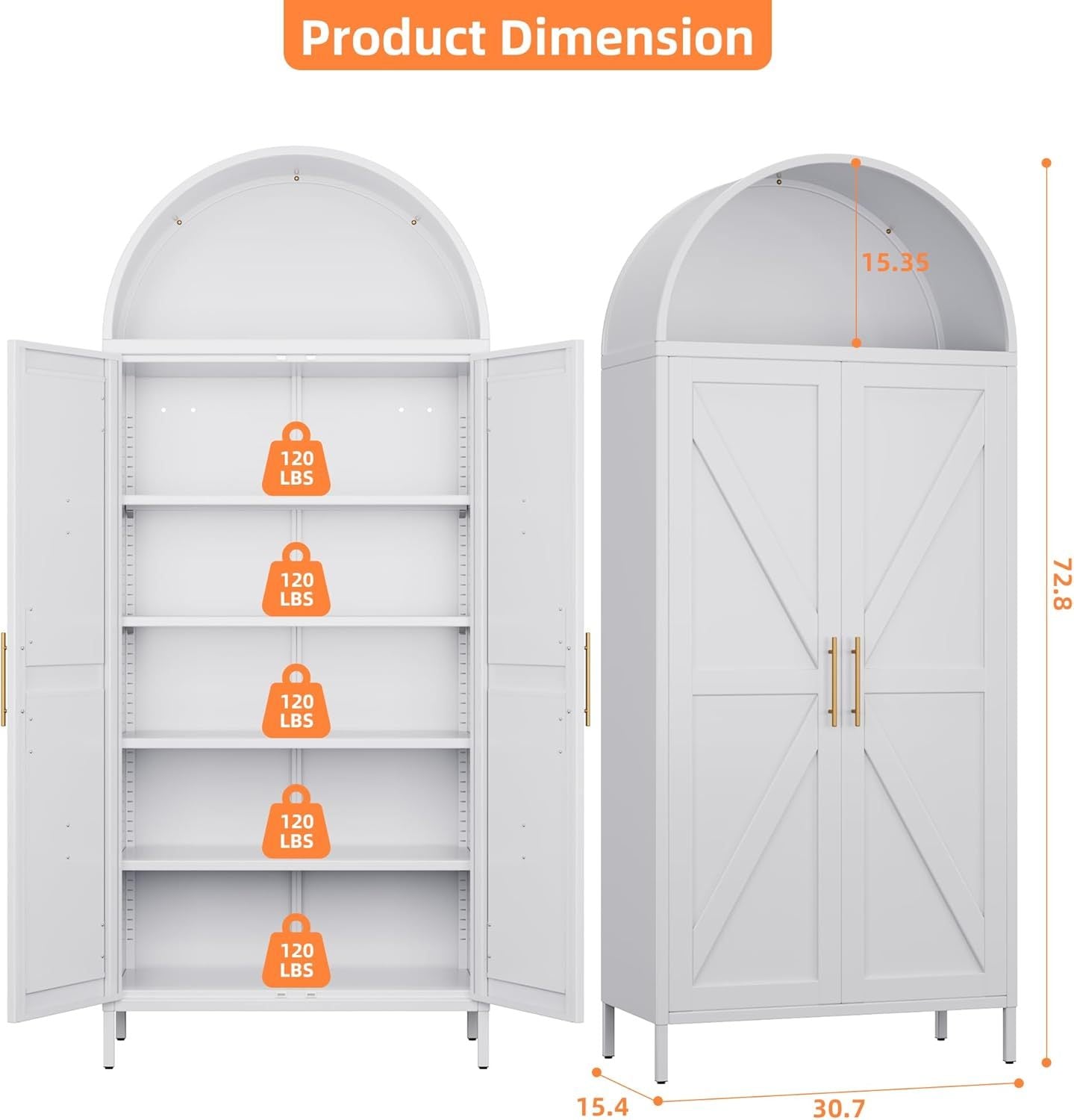 Metal Arched Bookcase
