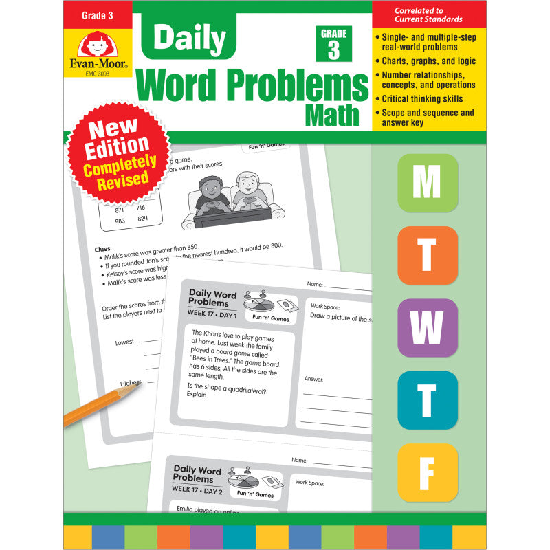 DAILY WORD PROBLEMS MATH GRADE 3 BOOK