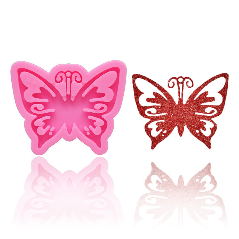 Silicone Mirror Epoxy Butterfly Keychain Mold