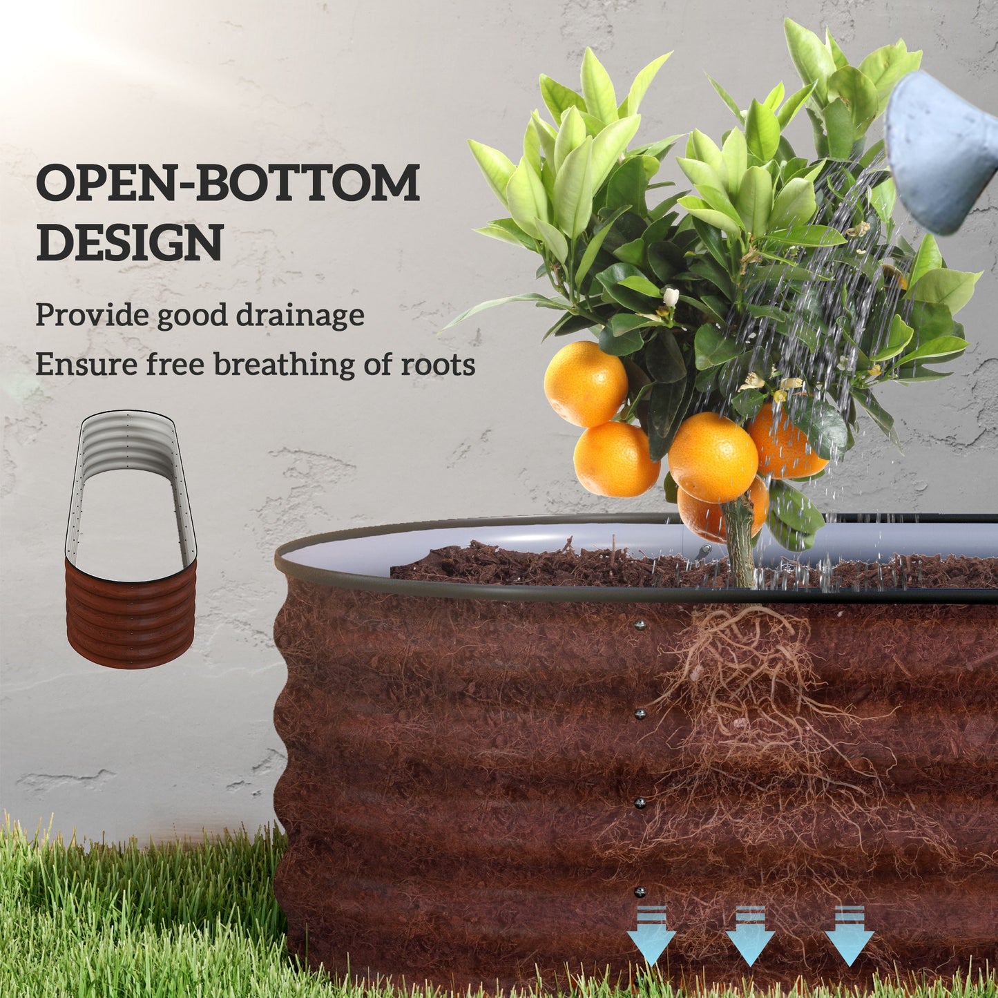 7.9' x 2' x 1.4' Galvanized Raised Garden Bed Kit