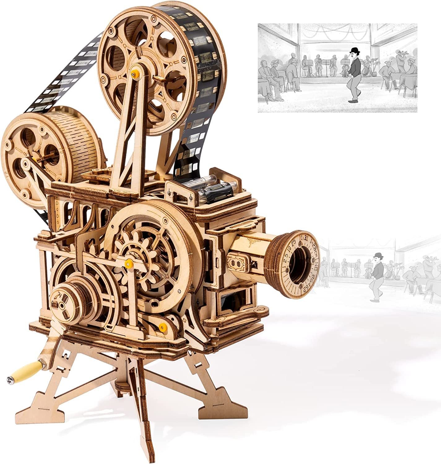 ROKR 3D Wooden Puzzles Vitascope Mechanical Building Kits Movie Projector