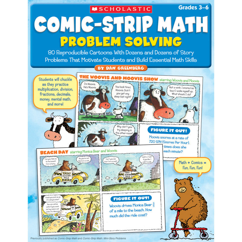 COMIC STRIP MATH PROBLEM SOLVING GR 3-6 BOOK