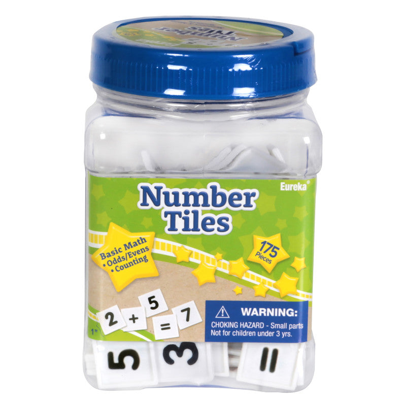 TUB OF NUMBER TILES MANIPULATIVES