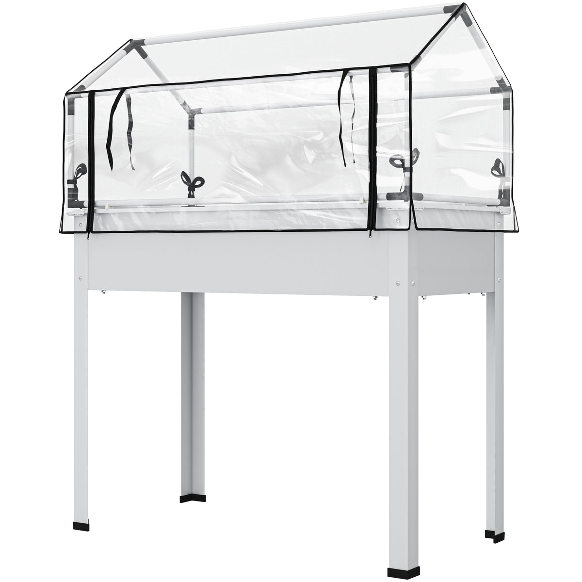 Elevated Garden Box with Greenhouse Cover