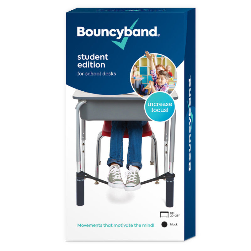 BOUNCY BANDS FOR DESK BLACK FITS 20-28IN WIDE DESK sensory