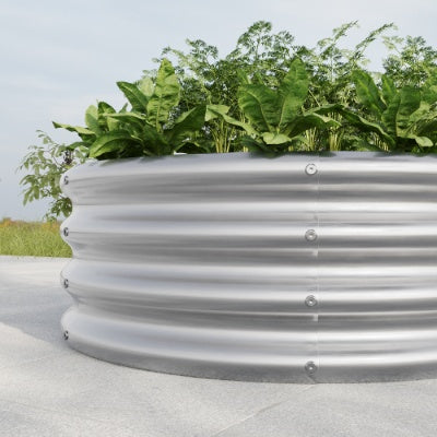 32.08x11.4 Tall Round Raised Garedn Bed,Metal Raised Beds For Vegetables, Outdoor Garden Raised Planter Box, Patio Planter Raised Beds For Flowers, Herbs, Fruits
