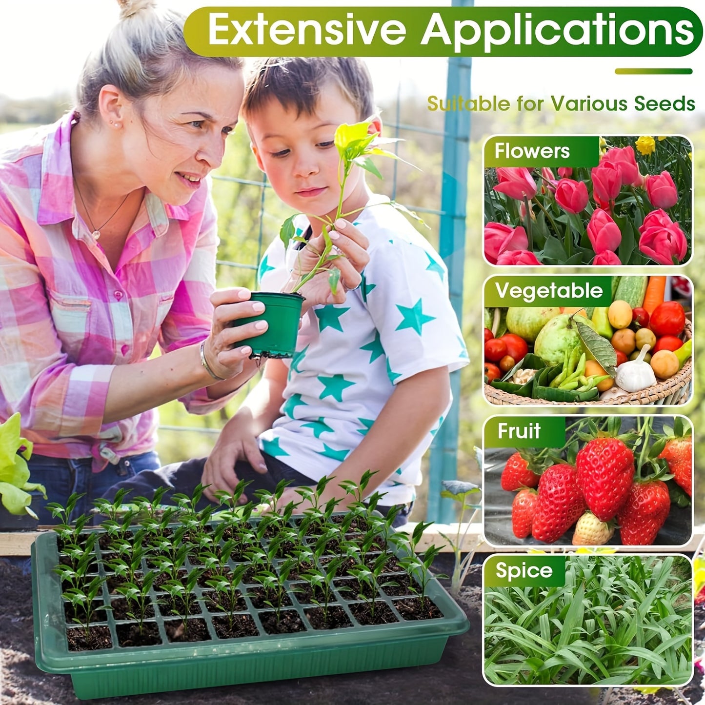 A Set of 4 Seed Germination Trays,Gardening And Indoor Greenhouse