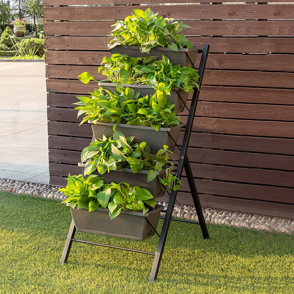 5-Tier Raised Garden Bed With Water Drainage