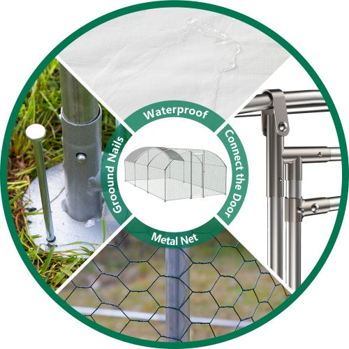 Large Chicken Coop Metal Track With Waterproof And UV Cover