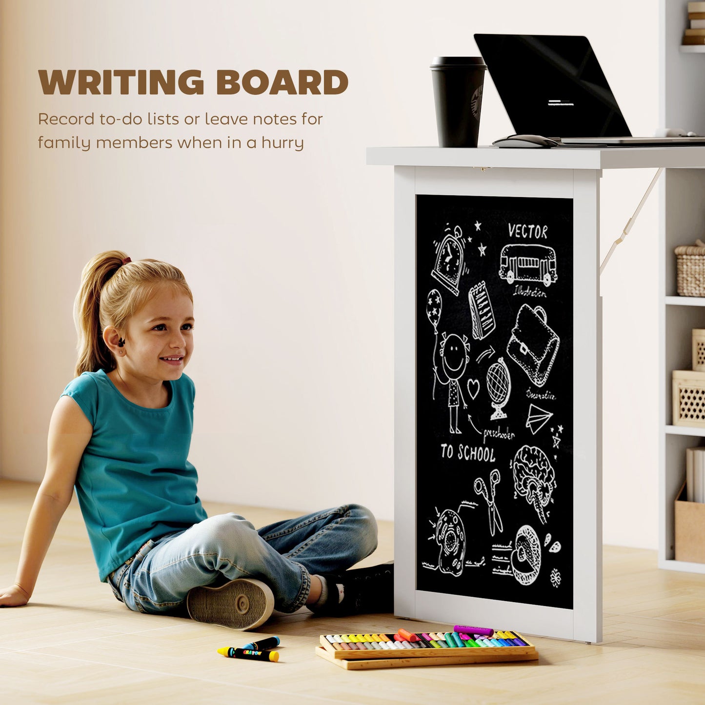 Fold Down Convertible Writing Table