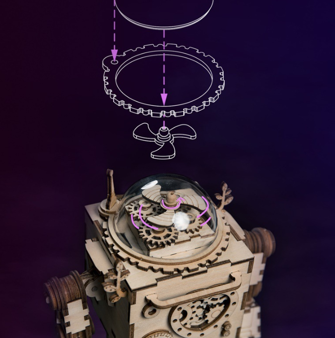 STEM Wooden Robot Music Box Puzzle Kit
