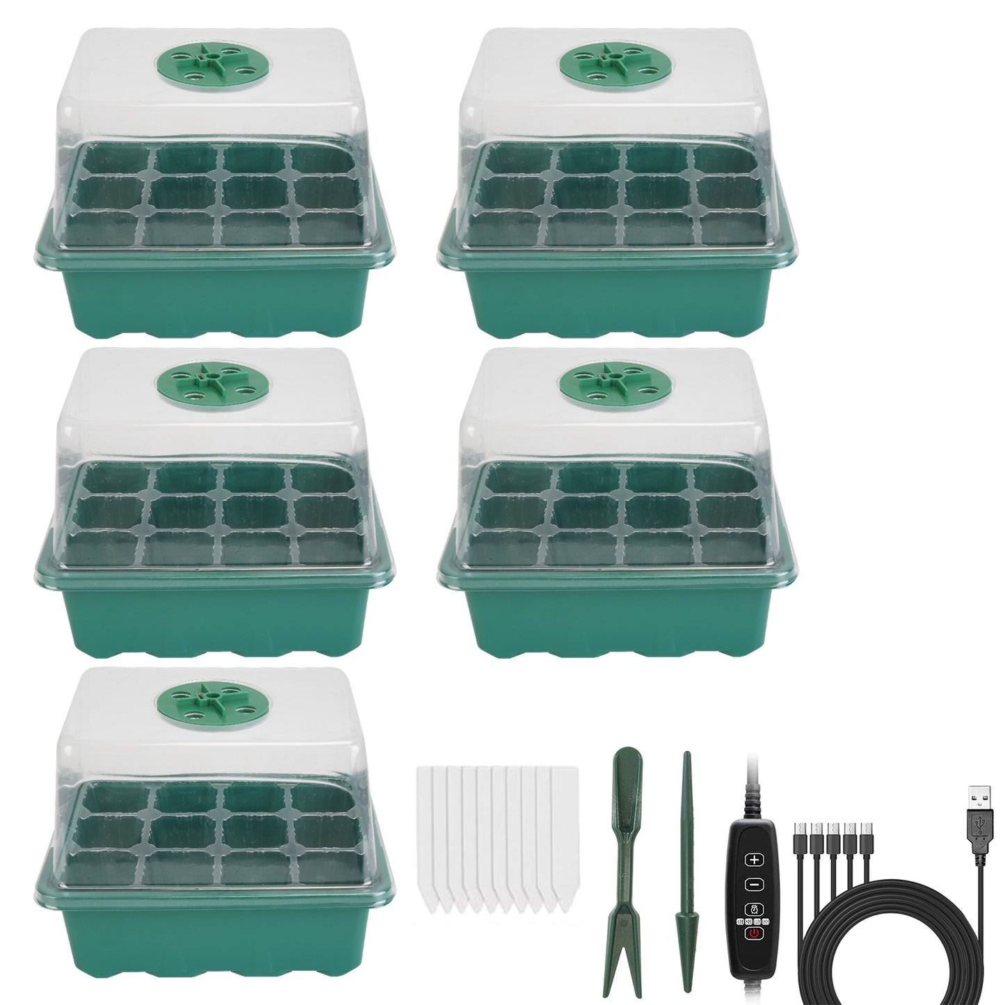 5Packs Seed Starter Tray With Grow Light