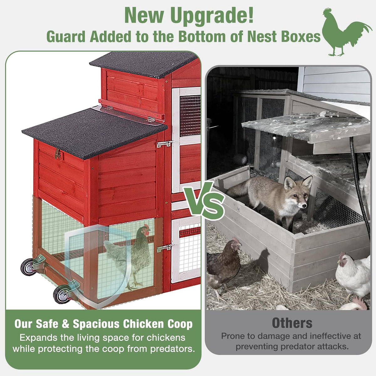 Mobile Chicken Coop with Wheels for 4-6 Chickens, Large Outdoor Hen House with Run, Weatherproof Asphalt Roof, Sanctionable Nesting Box & Pull-Out Tray, 6ft L x 2ft W x 3ft H - Red Free K–12 Curriculum PDF Digital Download Included