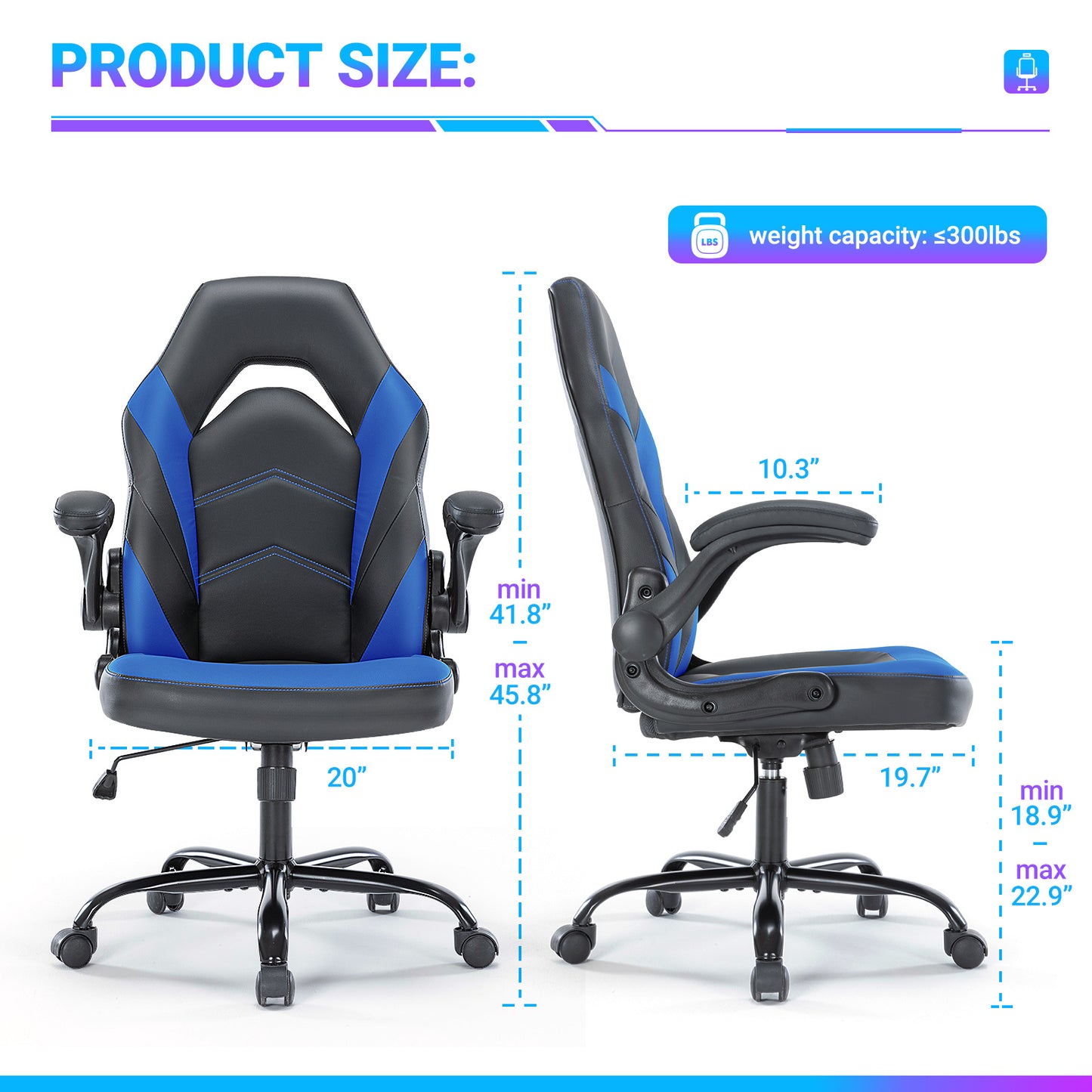 Swivel Computer Gaming Chair With Lumbar Support